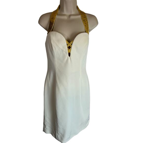 Niteline by Della Roufogali Beaded Halter Dress Vintage Cocktail 8 - Picture 12 of 14